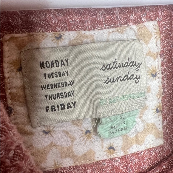 Anthropologie Saturday Sunday Pink Waffle Knit Cowl neck pull over sweater - Picture 6 of 9